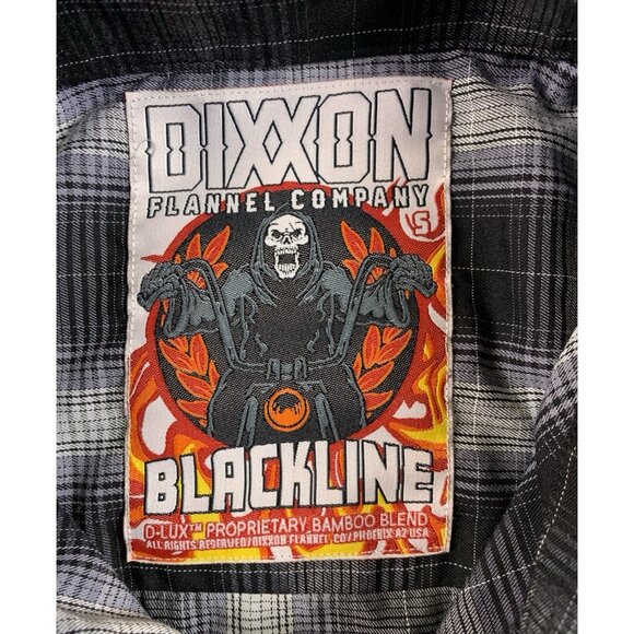Dixxon Flannel Co. Men’s SZ S Black Plaid Button Up Short Sleeve Shirt Blackline - Picture 4 of 7